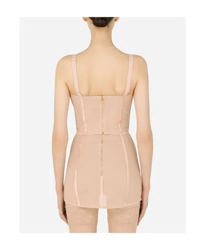 Dolce & Gabbana Lace-up Bodice Bra In Brown