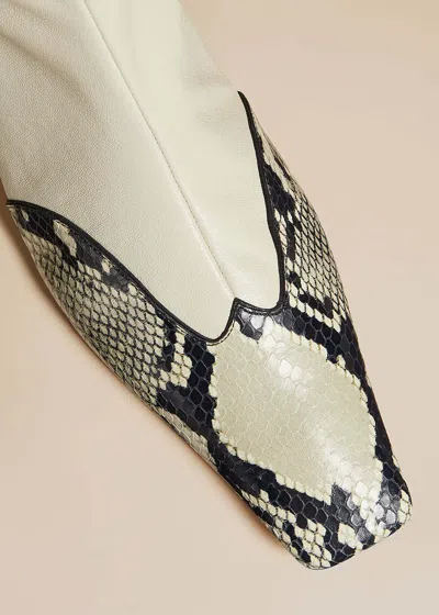 Khaite Dallas Stretch Leather Ankle Boots In White