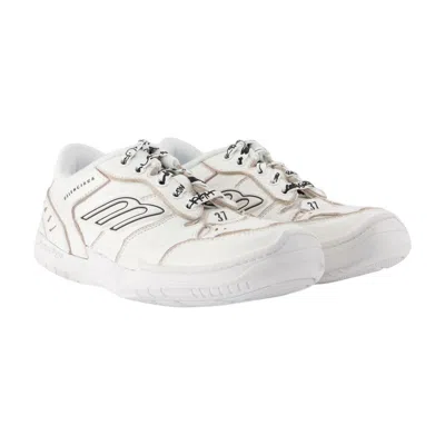 Balenciaga Women Hamptons Worn-out Leather Low-top Sneakers In Neutral