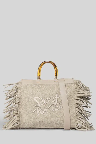 Secret Pon-pon Secret Pon Pon Jacqueline Tote Larg Tote In Neutral