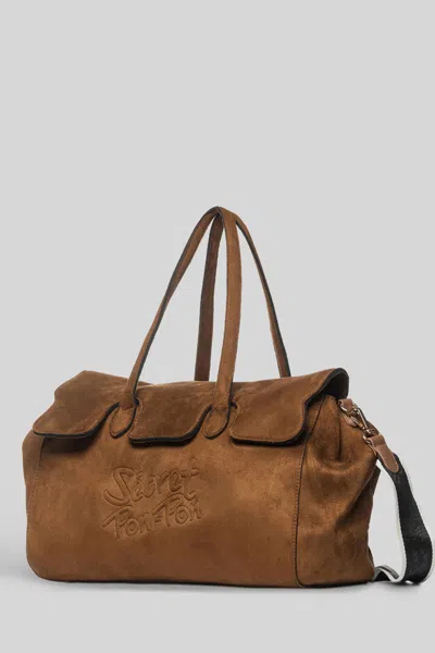 Secret Pon-pon Secret Pon Pon Monica Tote Large Tote In Brown