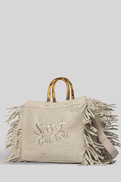 Secret Pon-pon Secret Pon Pon Jacqueline Tote Larg Tote In Neutral