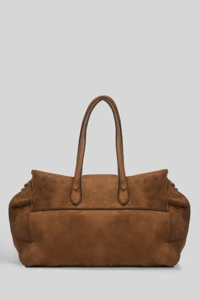 Secret Pon-pon Secret Pon Pon Monica Tote Large Tote In Brown