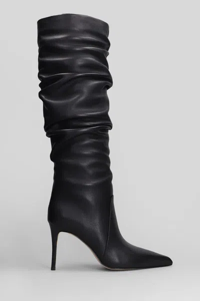 Michael Kors Dawn Heeled High Heels Boots In Black Leather In Multi