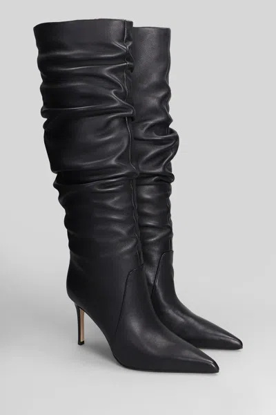 Michael Kors Dawn Heeled High Heels Boots In Black Leather In Multi