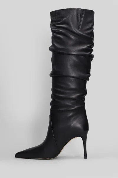 Michael Kors Dawn Heeled High Heels Boots In Black Leather In Multi