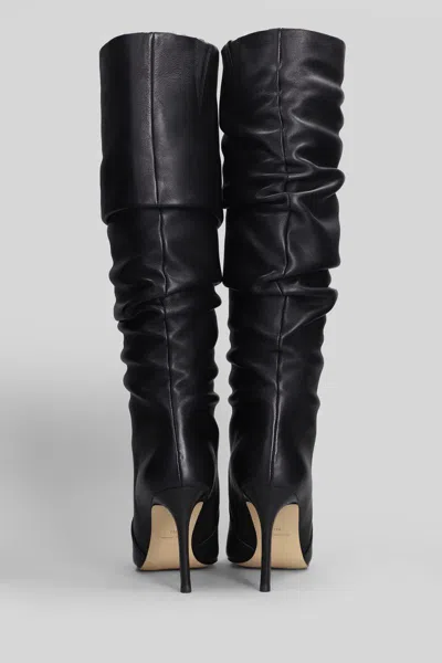 Michael Kors Dawn Heeled High Heels Boots In Black Leather In Multi