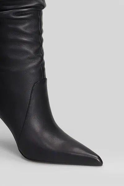 Michael Kors Dawn Heeled High Heels Boots In Black Leather In Multi