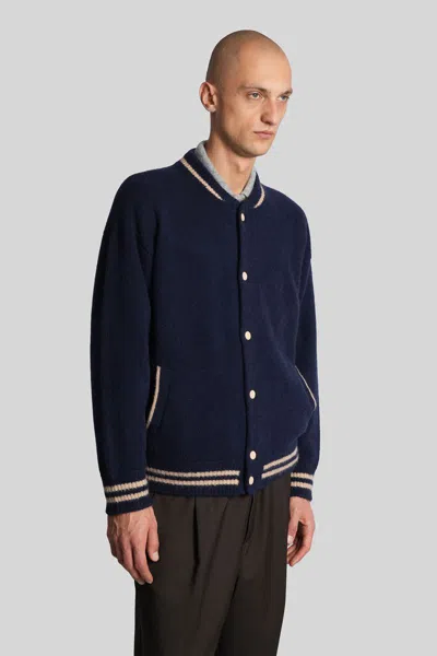 Laneus Knitted Bomber Cardigan In Multi