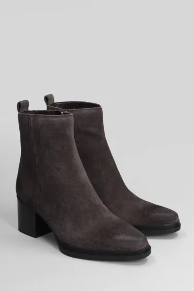 Michael Kors Lex Bootie High Heels Ankle Boots In Brown Suede In Brown
