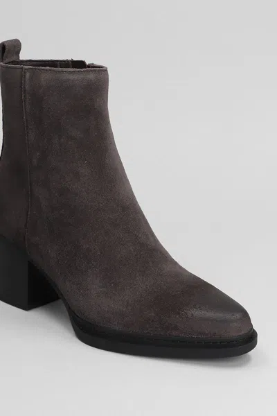 Michael Kors Lex Bootie High Heels Ankle Boots In Brown Suede In Brown