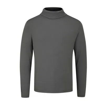 Arthur Beale Men's Grey  Bamboo Roll-neck Base Camp Layer - Anthracite In Gray