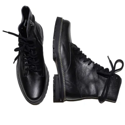 Mafalda Women's Angelina Black Combat Boots In Black
