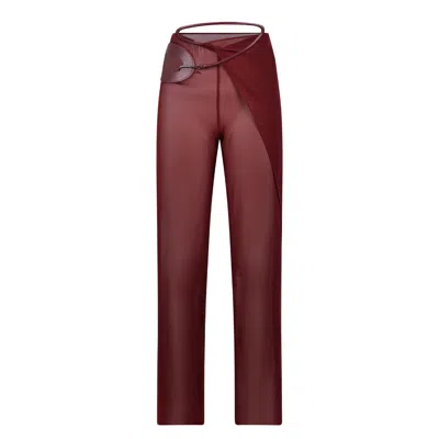 Bianca Resortwear Women's Red Deva Wrap Trousers In Wine In Burgundy