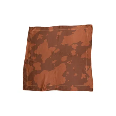 Santuario Women's Silk Cowhide Pattern Scarf, Brown In Brown