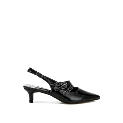 Rag & Co Women's Kanebei Black  Triple Strap Slingback Sandals By  In Black