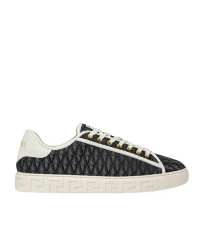 Versace Greca Jacquard Canvas Sneakers In Multi