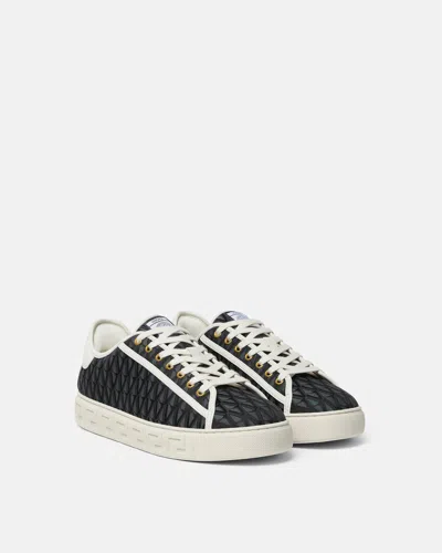 Versace Greca Jacquard Canvas Sneakers In Multi