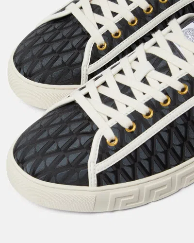 Versace Greca Jacquard Canvas Sneakers In Multi