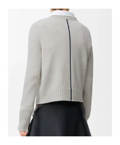 Loewe Anagram Embroidered Knitted Pullover In Neutral