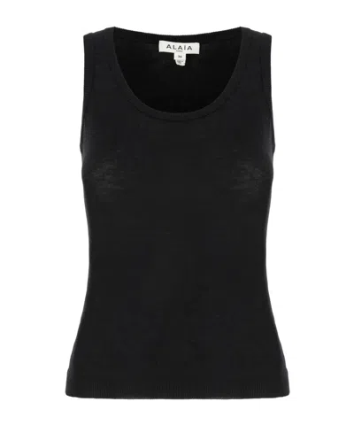 Alaïa Crew Neck Vest In Black