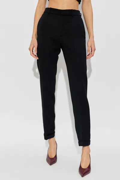 Attico Turn-up Hem Trousers In Black