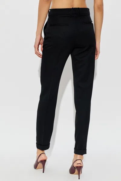 Attico Turn-up Hem Trousers In Black