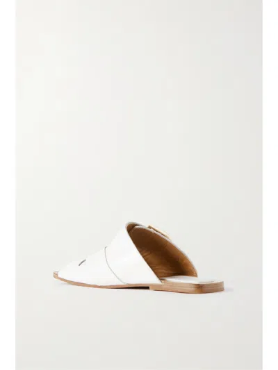 Dries Van Noten Buckle Slippers In White