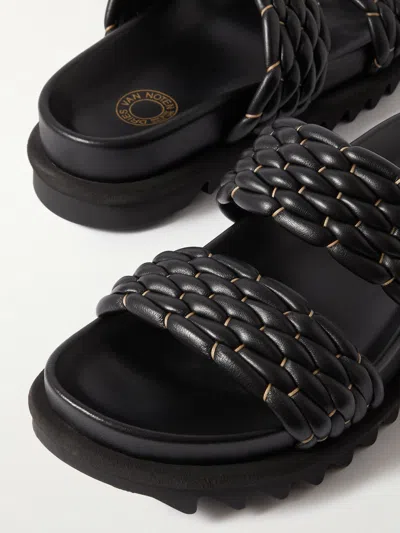 Dries Van Noten Woven Flat Sandals In Black