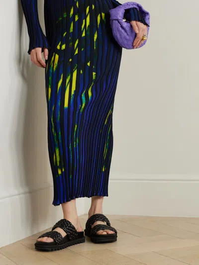 Dries Van Noten Woven Flat Sandals In Black