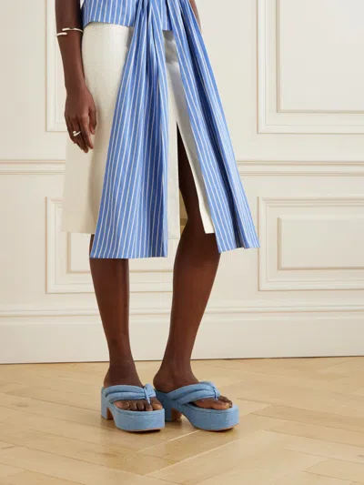 Dries Van Noten Platform High-heeled Sandals In Blue