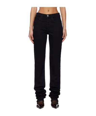 Attico Black Washed Stretch Jeans In Multi