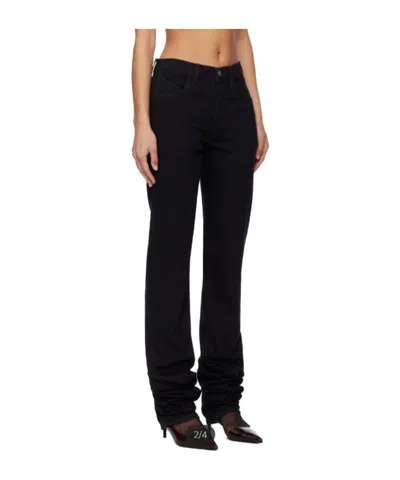 Attico Black Washed Stretch Jeans In Multi