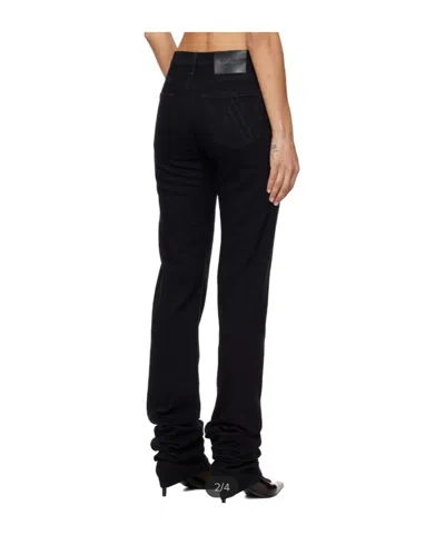 Attico Black Washed Stretch Jeans In Multi