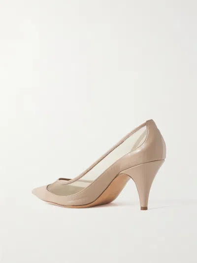 Khaite The River 75mm Mesh-panel Leather Pumps In Multi