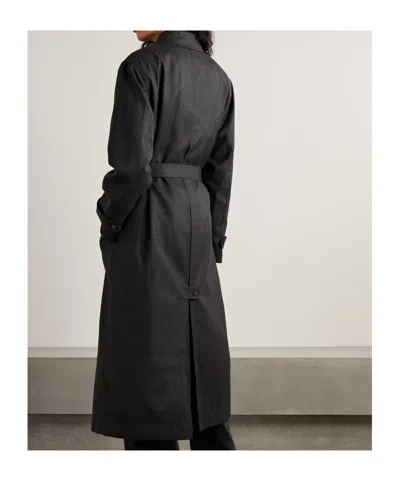 Blazé Milano Astoria Basoto Wool Trench Coat In Black