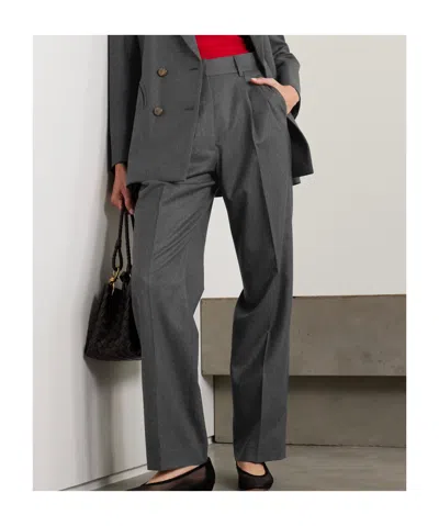 Blazé Milano Fox Pleated Wool-twill Straight-leg Pants In Black