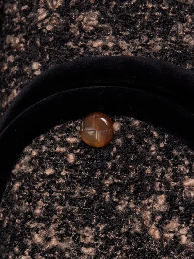 Blazé Milano Katara Embossed Trim-detail Blazer In Brown