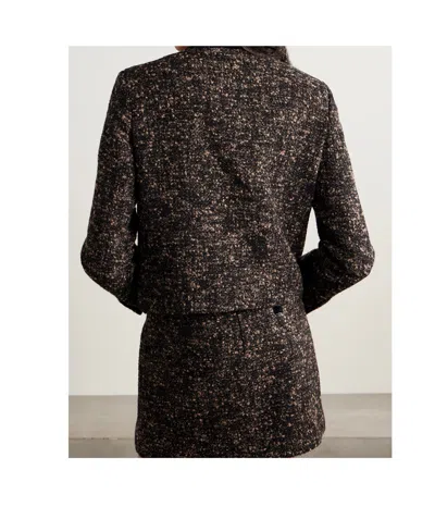 Blazé Milano Katara Embossed Trim-detail Blazer In Brown