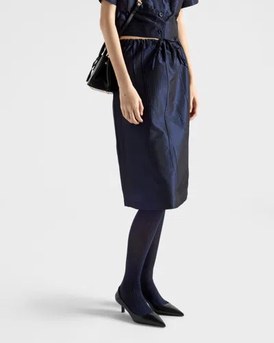 Prada Drawstring Midi Pencil Skirt In Multi