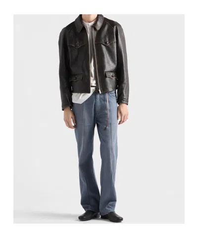 Prada Jacke Aus Nappa-leder In Multi