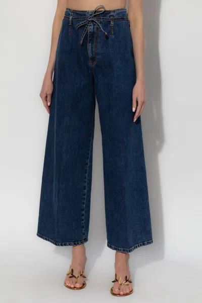 Etro Logo-embroidered Jeans In Blue