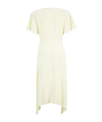 Stella Mccartney V-neck Midi Satin Dress In White