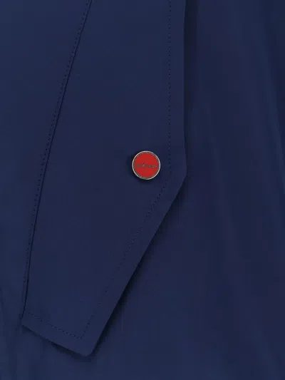 Kiton Cima Jacket Structured Cut Mandarin Collar In Blue
