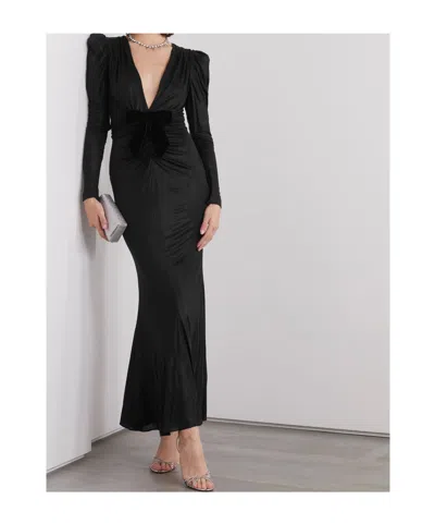 Alessandra Rich V-neck Dress In Black