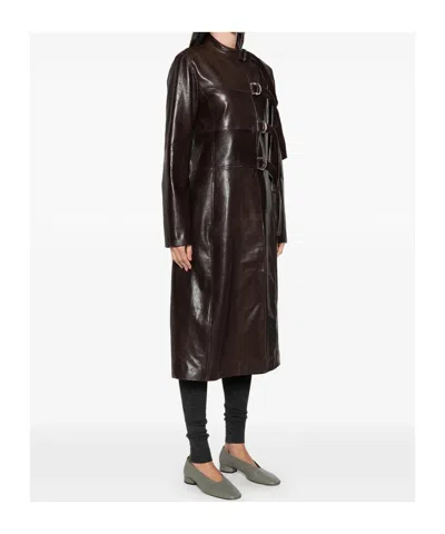 Paloma Wool Leather Outerwears In Brown