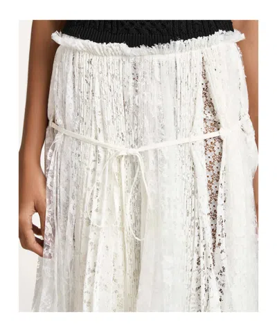 Jw Anderson Womens Mixed Lace Longline Skirt In White In White