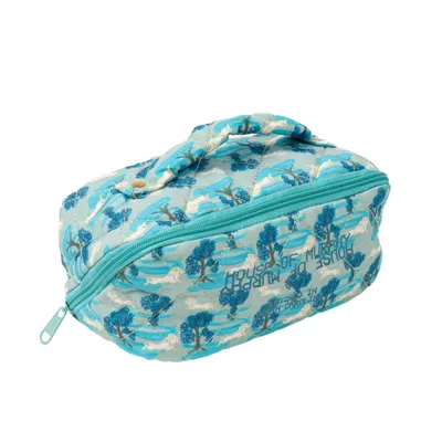 House Of Murphy Women's Blue Quilted Riverside Dance Cosmetic Bag In Blue