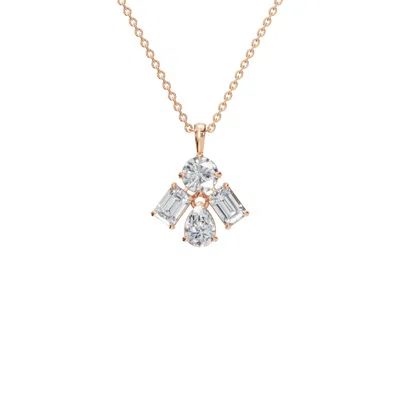 Aya Fine Jewelry Women's White / Yellow / Rose Gold Ten Kt Trio Cut Statement Pendant Necklace In Gold