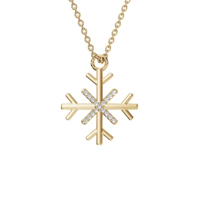 Aya Fine Jewelry Women's White / Yellow / Rose Gold Fourteen Kt Snowflake Pendant Necklace In Gold
